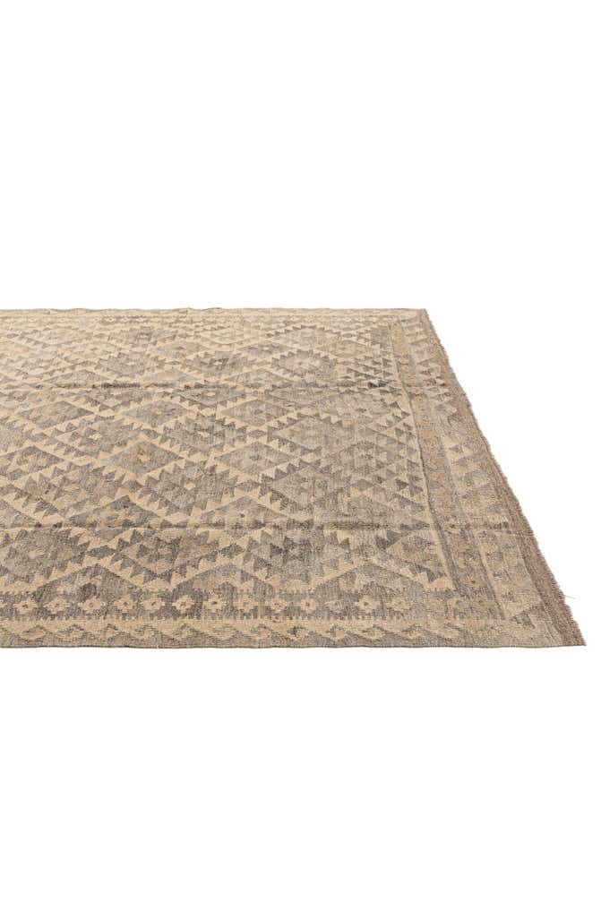 6' 6 x 9' 9 Hand Woven Kilim Maymana Wool Rug