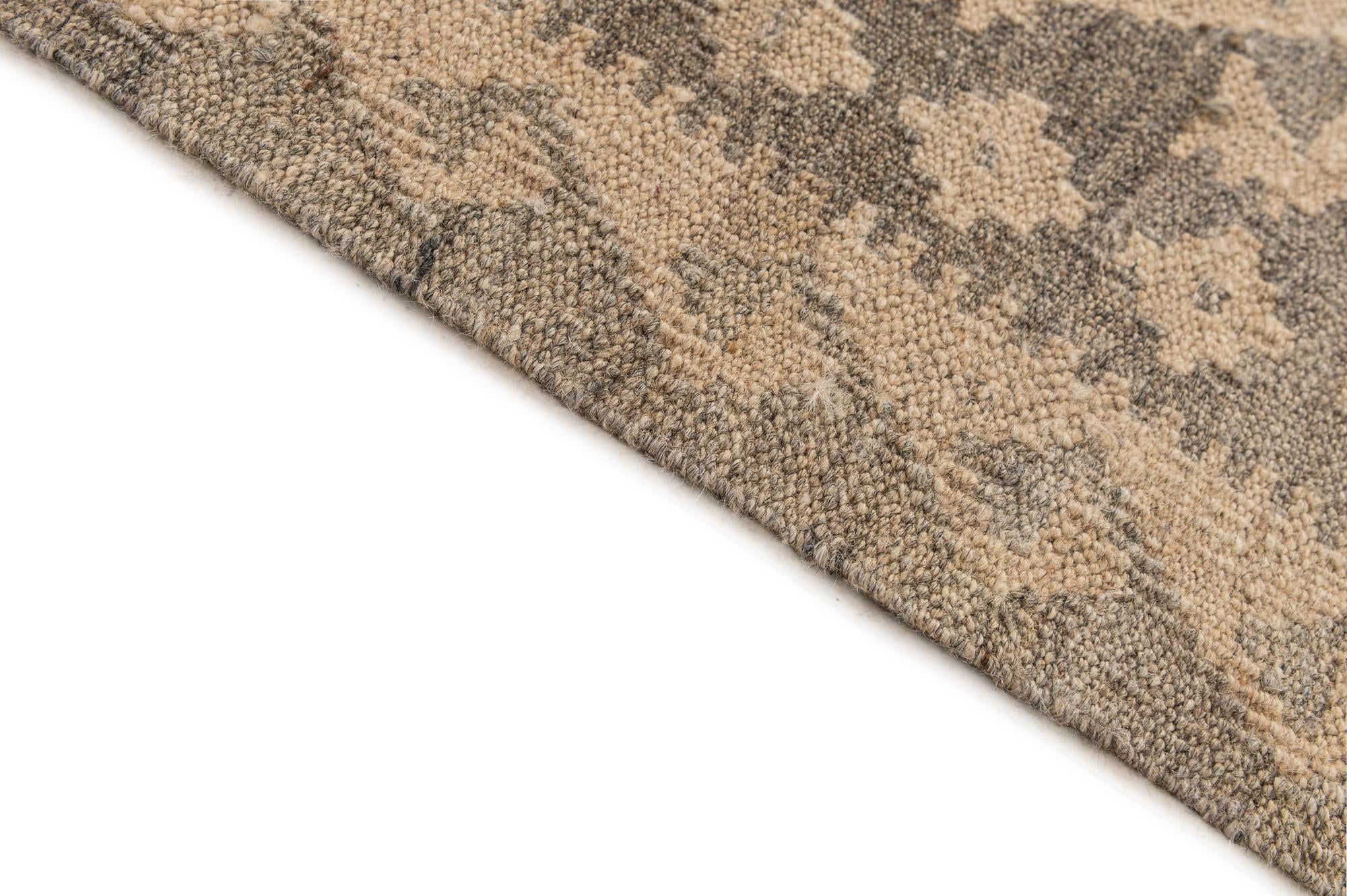 6' 6 x 9' 9 Hand Woven Kilim Maymana Wool Rug