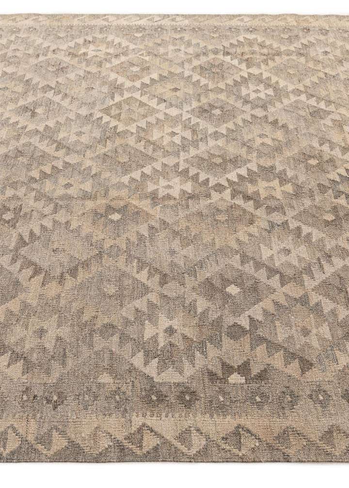 6' 6 x 9' 9 Hand Woven Kilim Maymana Wool Rug