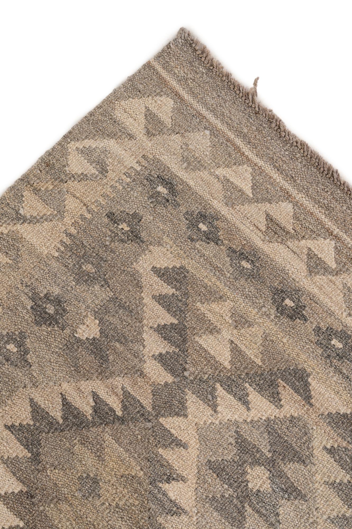6' 6 x 9' 9 Hand Woven Kilim Maymana Wool Rug