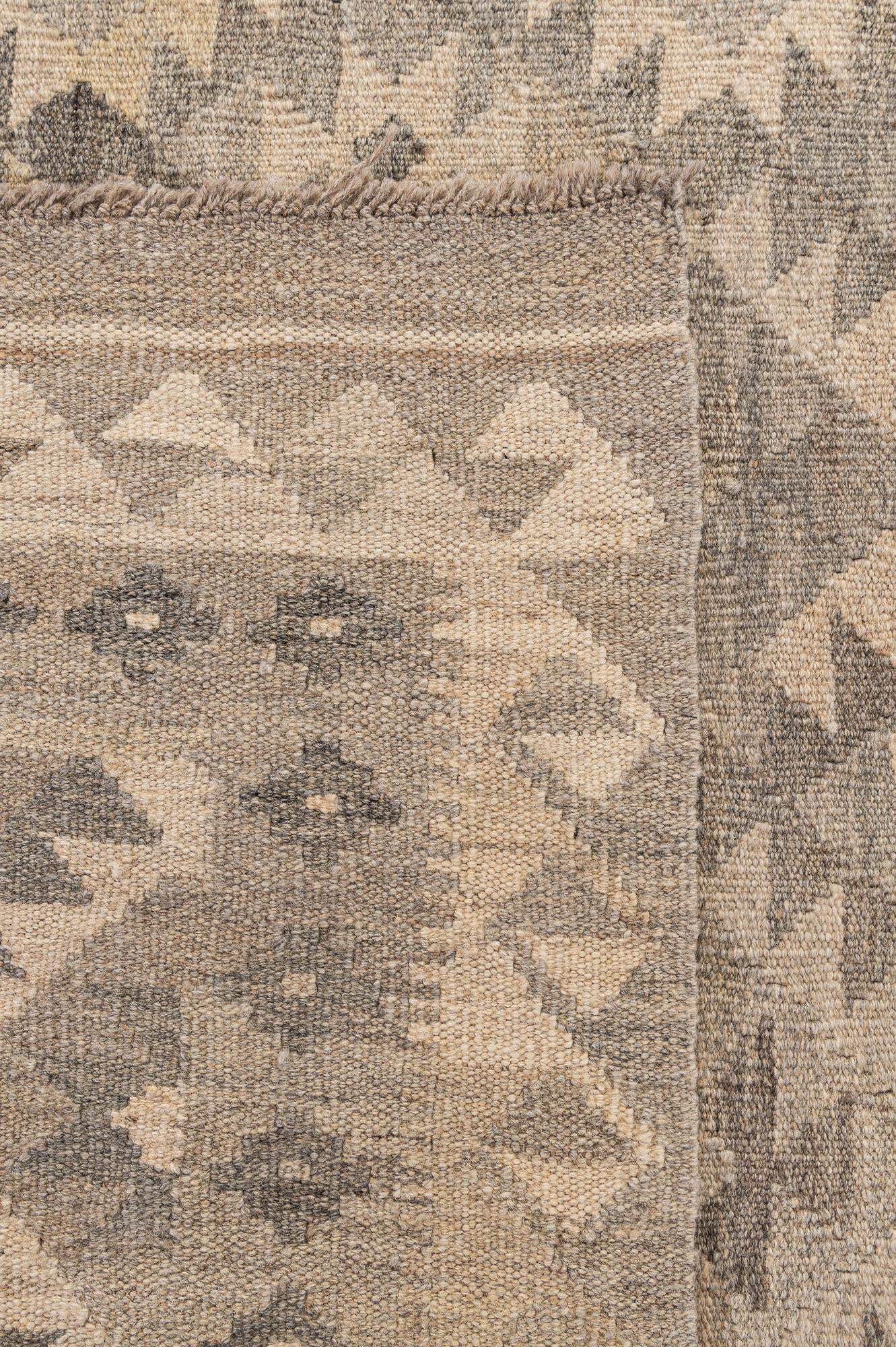 6' 6 x 9' 9 Hand Woven Kilim Maymana Wool Rug