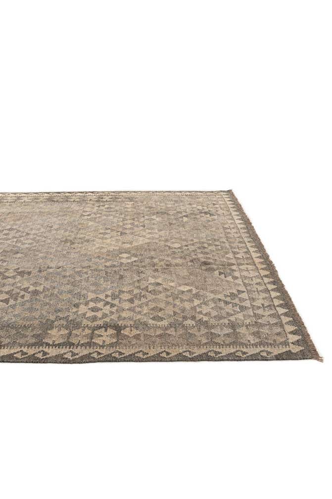 6' 7 x 9' 9 Hand Woven Kilim Maymana Wool Rug