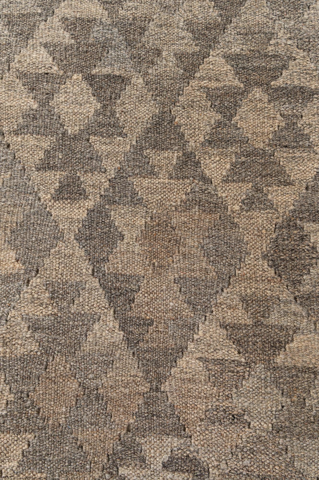 6' 7 x 9' 9 Hand Woven Kilim Maymana Wool Rug