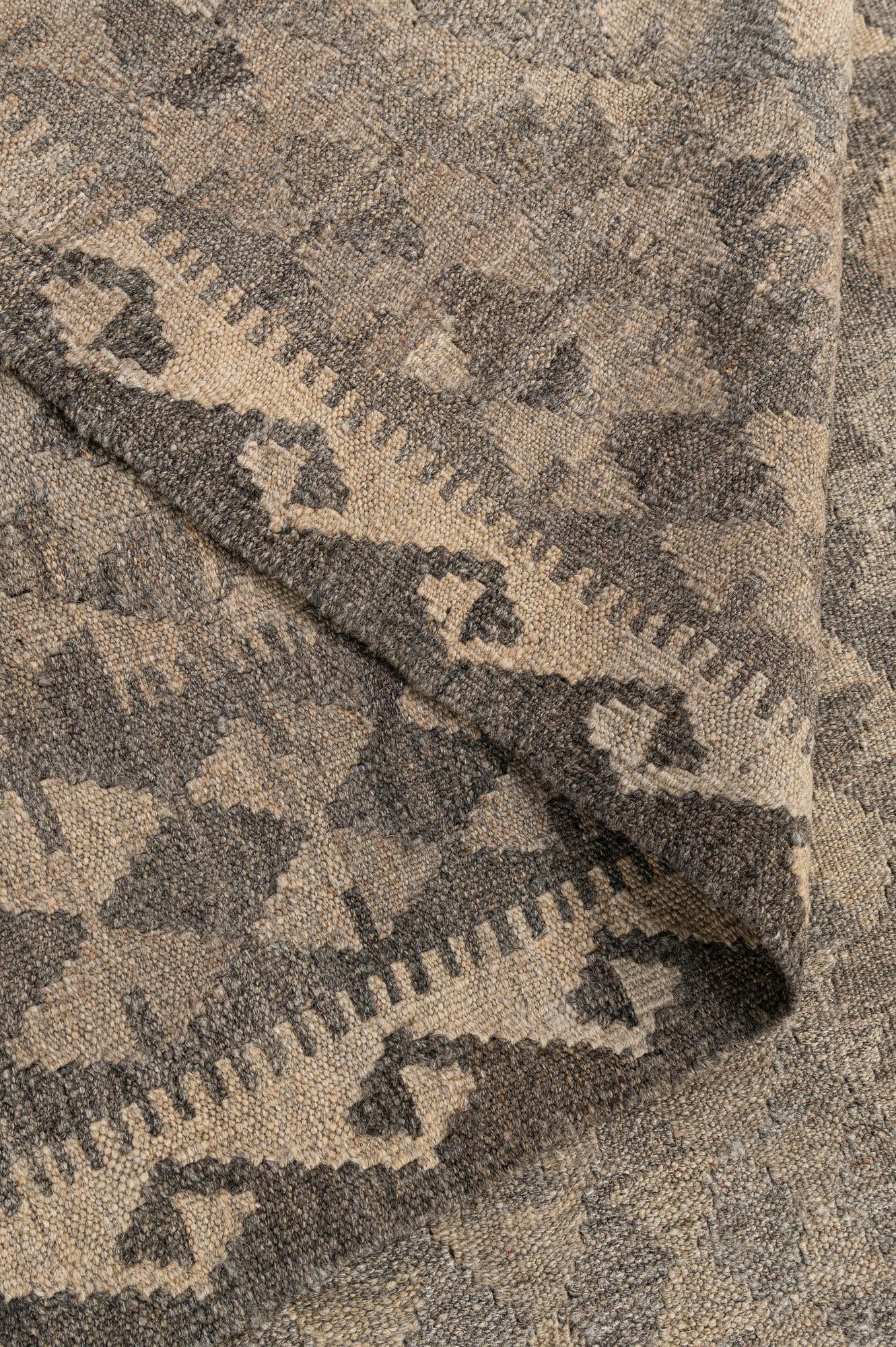 6' 7 x 9' 9 Hand Woven Kilim Maymana Wool Rug