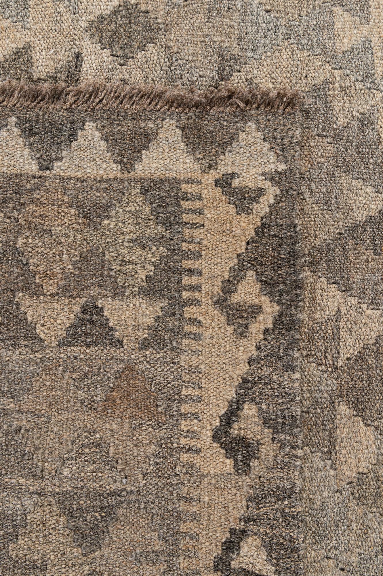 6' 7 x 9' 9 Hand Woven Kilim Maymana Wool Rug