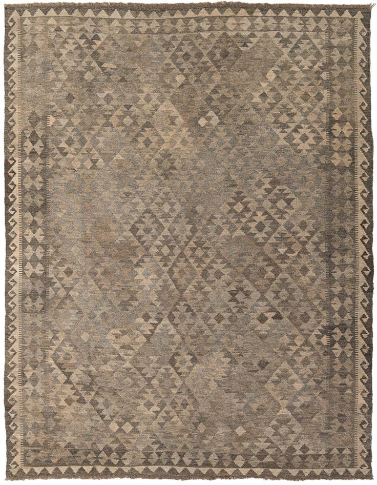 Detail image of 6' 7 x 9' 9 Hand Woven Kilim Maymana Wool Rug