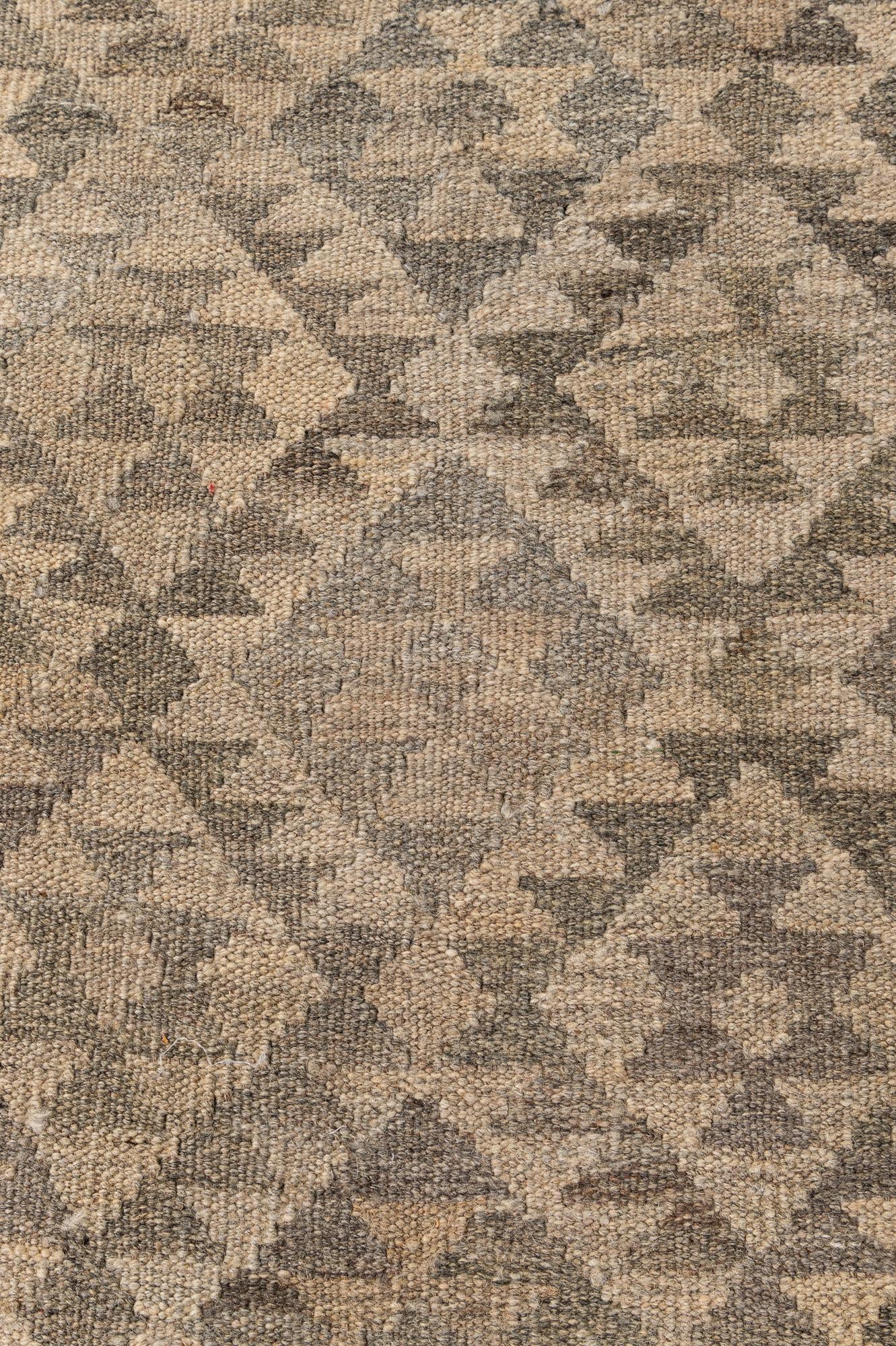 6' 7 x 9' 9 Hand Woven Kilim Maymana Wool Rug