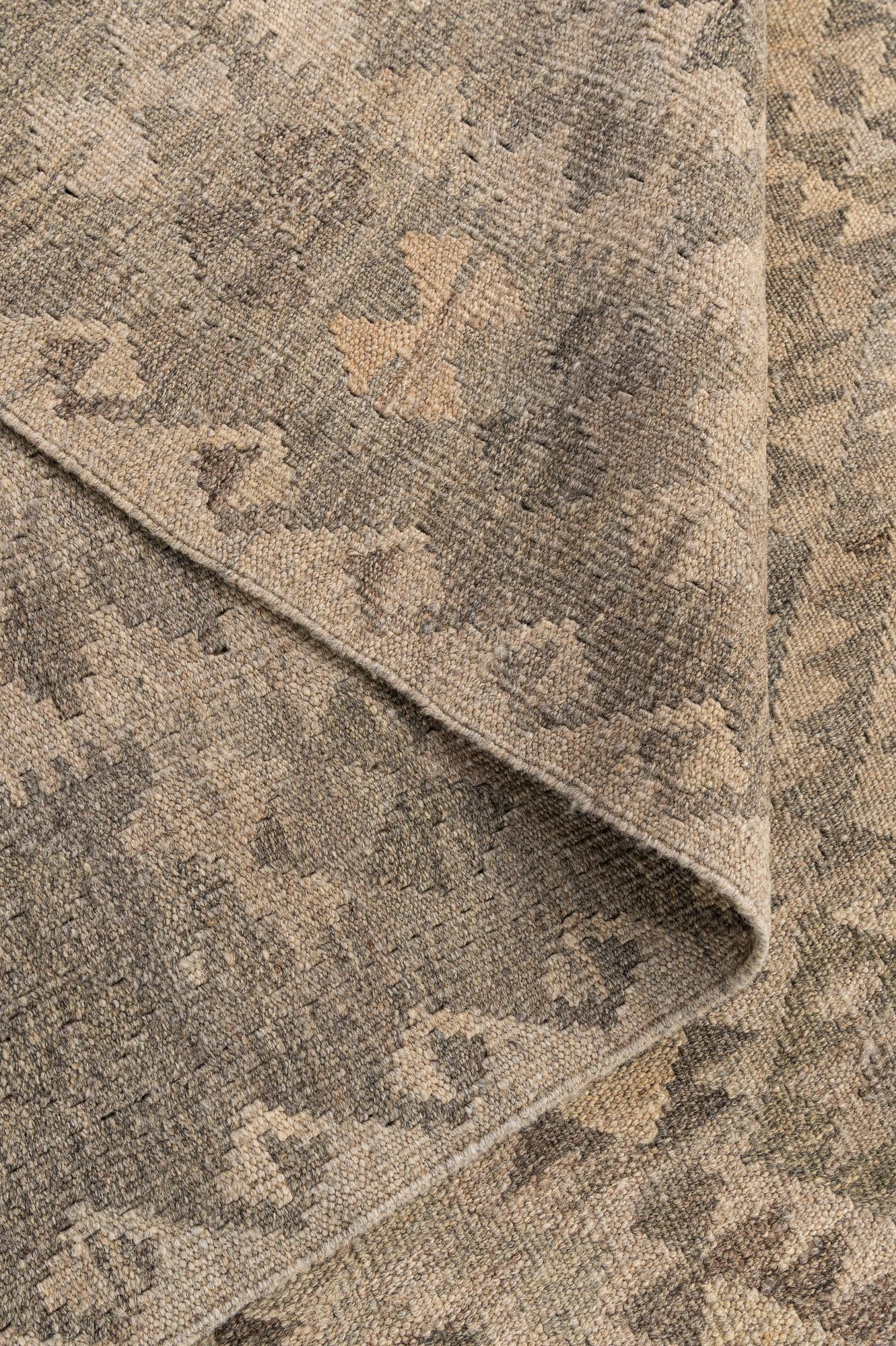 6' 7 x 9' 9 Hand Woven Kilim Maymana Wool Rug
