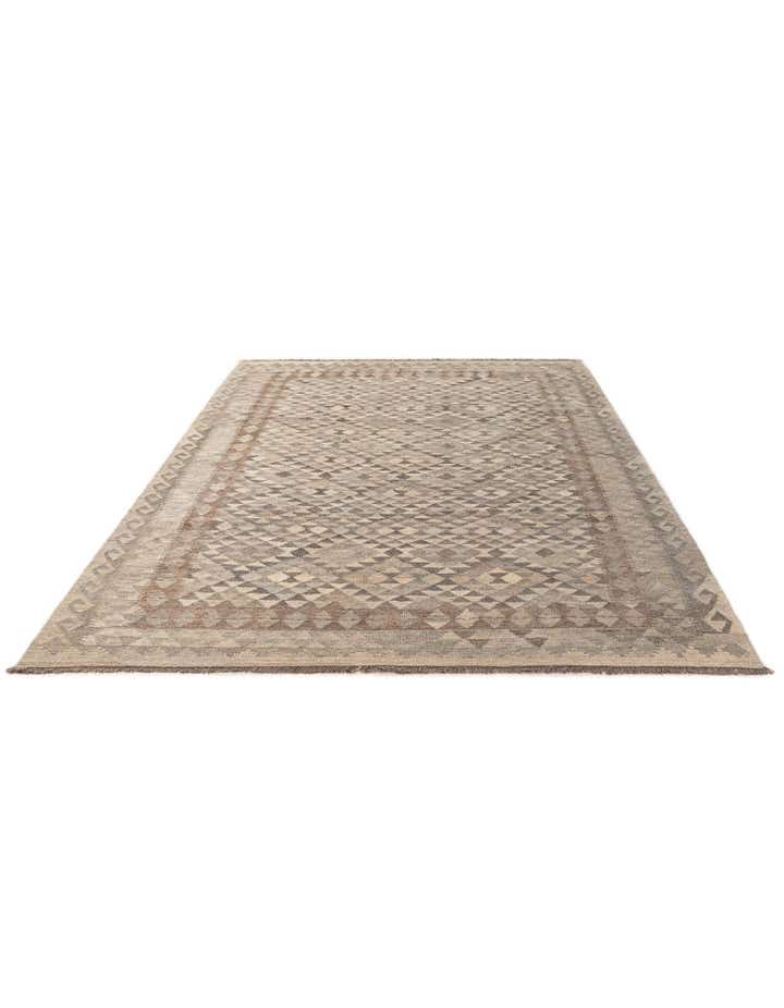 6' 7 x 9' 9 Hand Woven Kilim Maymana Wool Rug