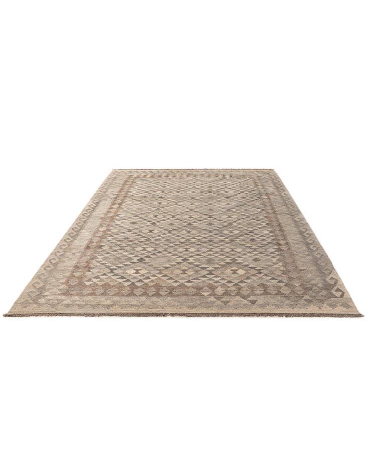 Detail image of 6' 7 x 9' 9 Hand Woven Kilim Maymana Wool Rug