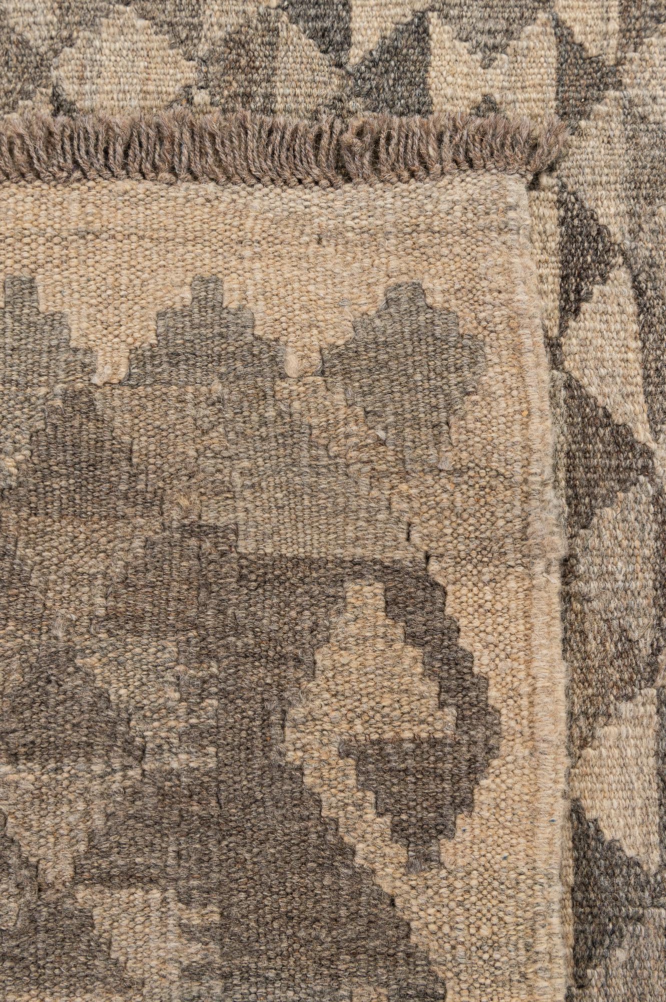 6' 7 x 9' 9 Hand Woven Kilim Maymana Wool Rug
