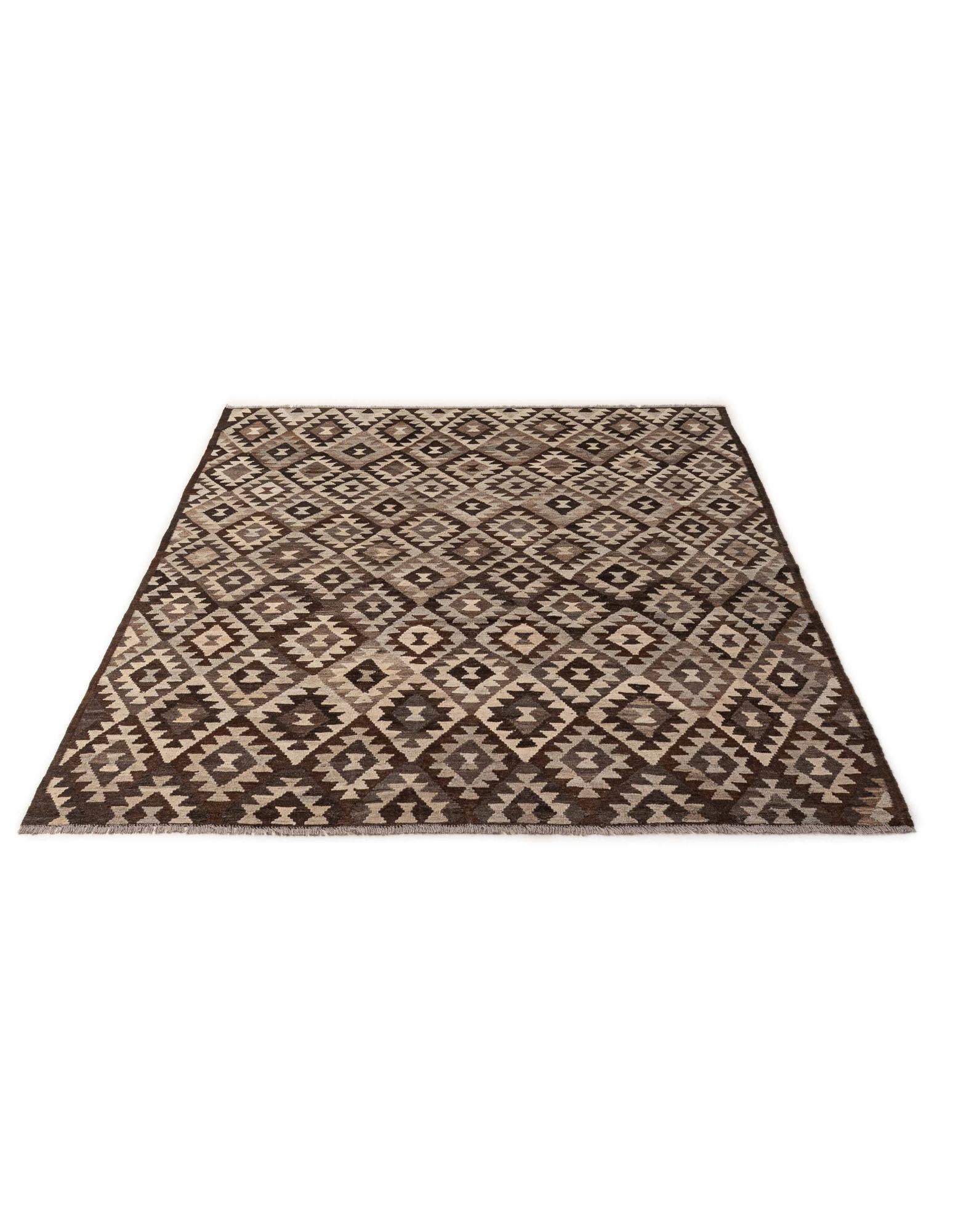 6' 9 x 9' 1 Hand Woven Kilim Maymana Wool Rug