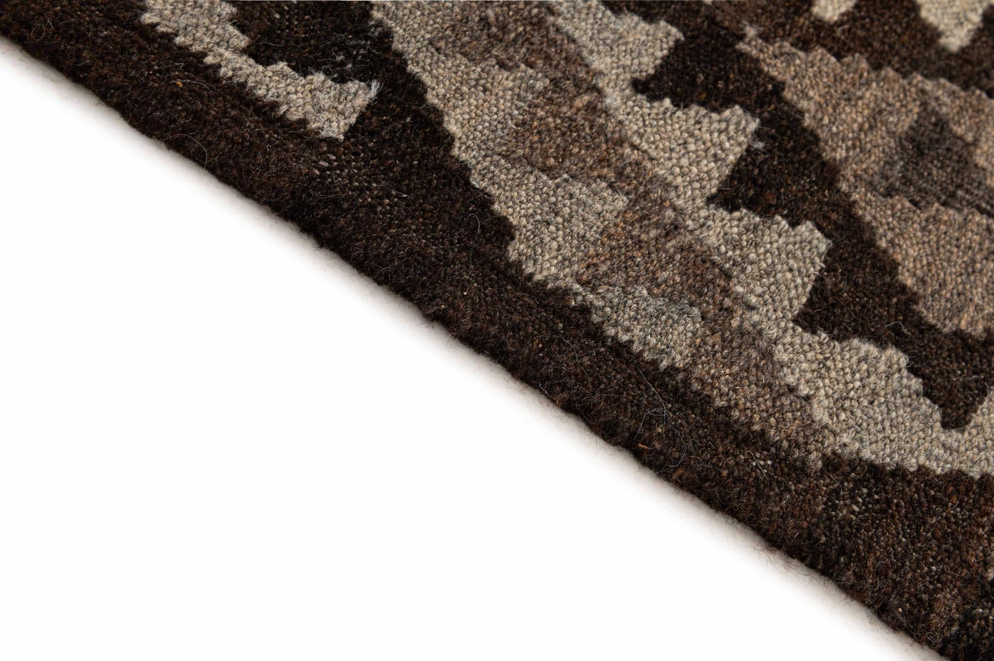 6' 9 x 9' 1 Hand Woven Kilim Maymana Wool Rug