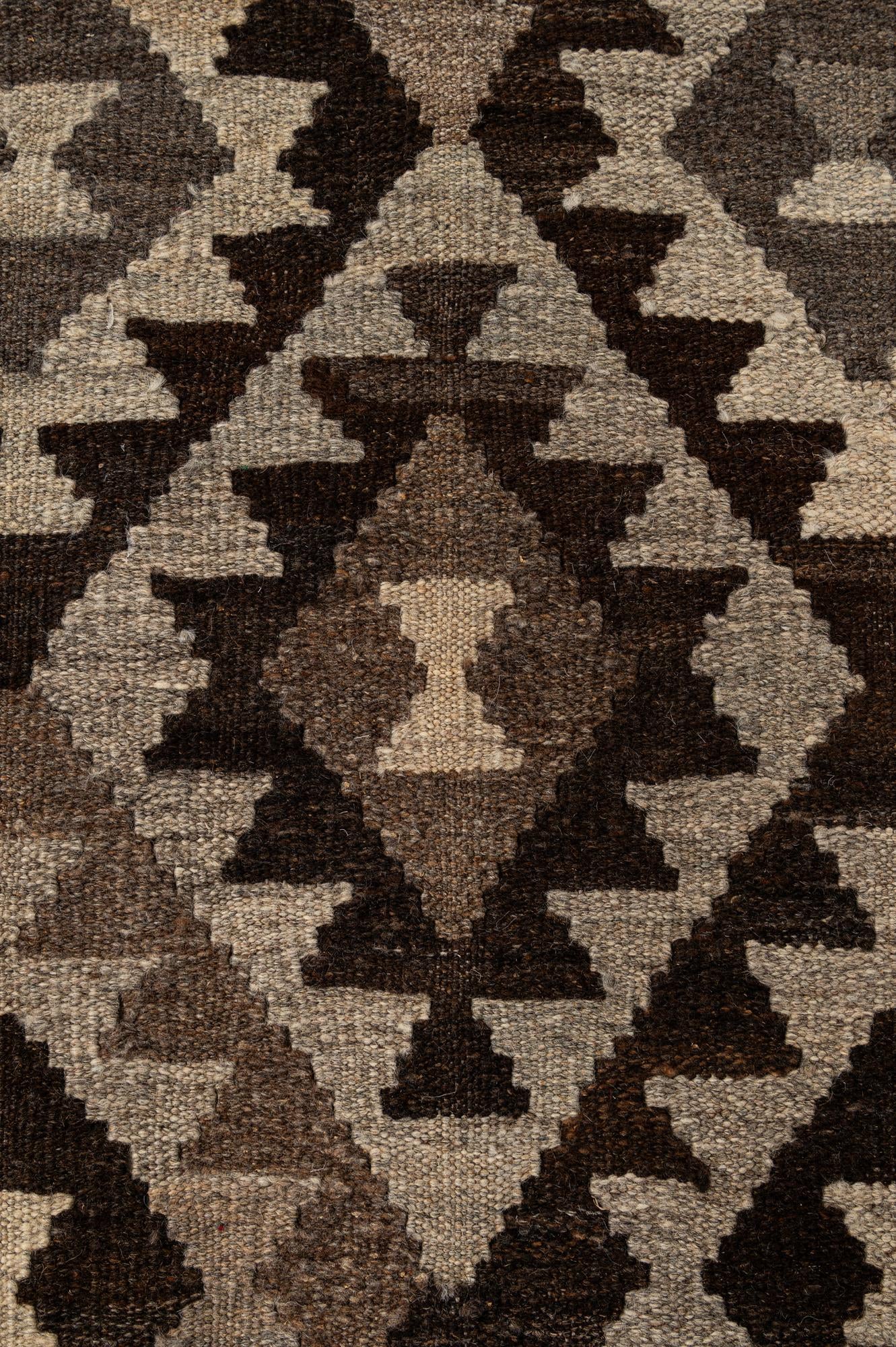 6' 9 x 9' 1 Hand Woven Kilim Maymana Wool Rug