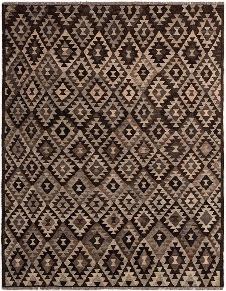 Detail image of 6' 9 x 9' 1 Hand Woven Kilim Maymana Wool Rug