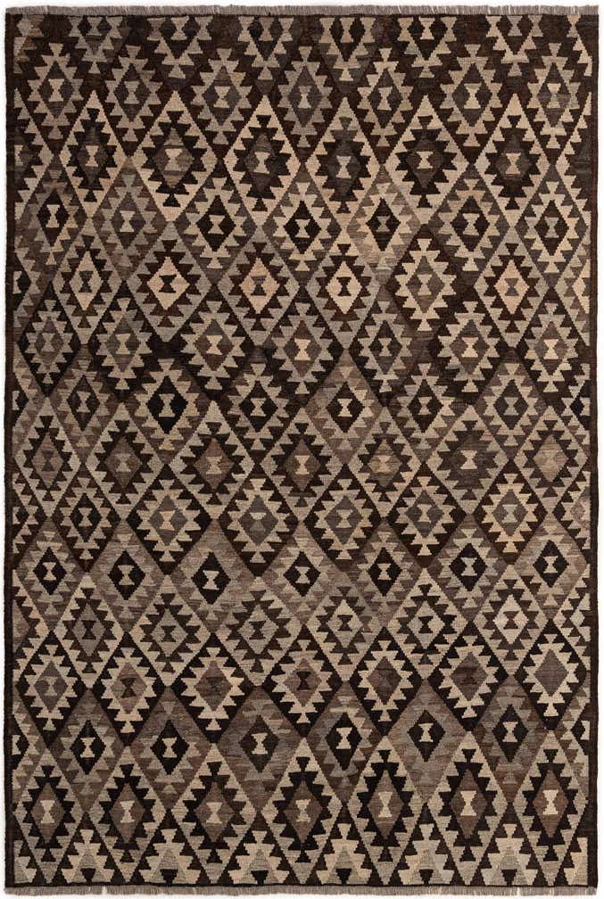 6' 9 x 9' 1 Hand Woven Kilim Maymana Wool Rug
