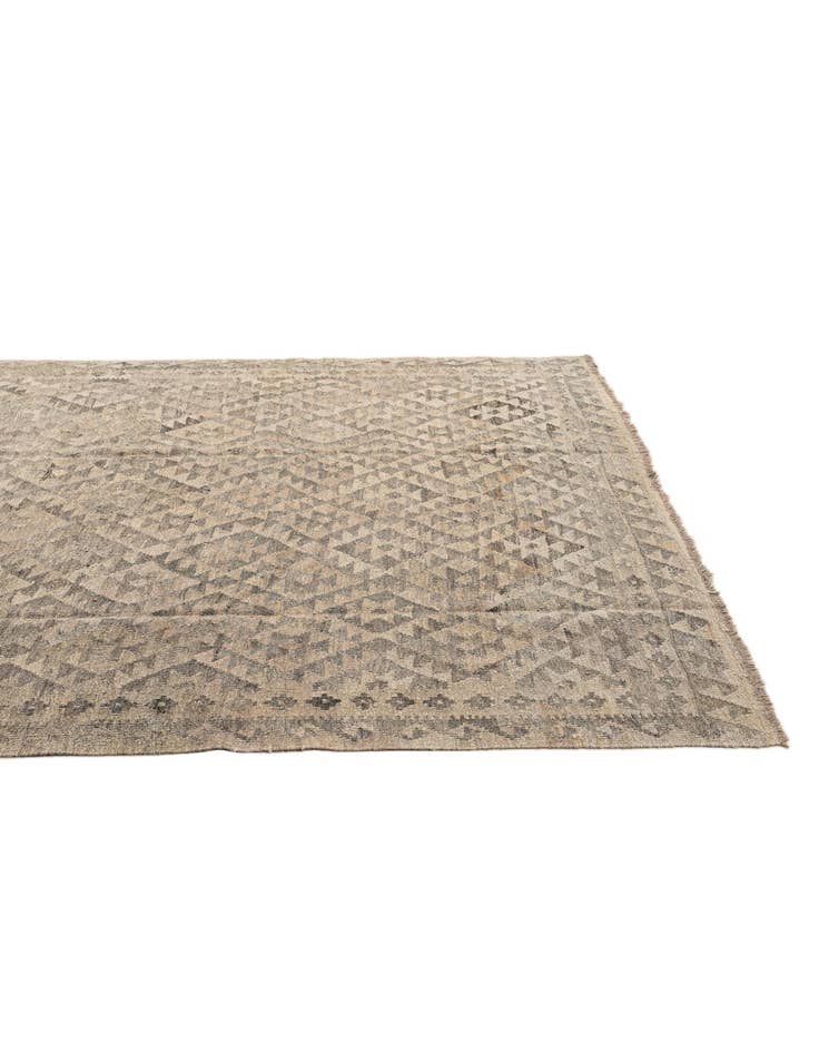 Detail image of 6' 6 x 9' 11 Hand Woven Kilim Maymana Wool Rug