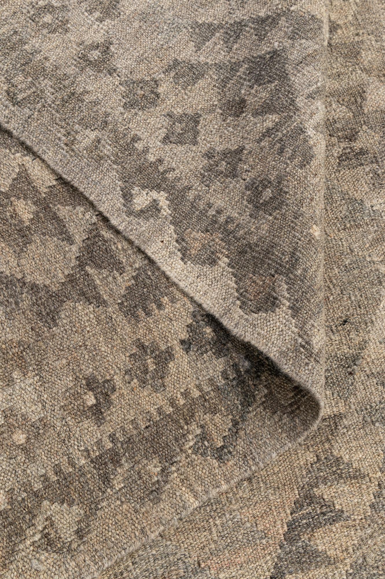 6' 6 x 9' 11 Hand Woven Kilim Maymana Wool Rug