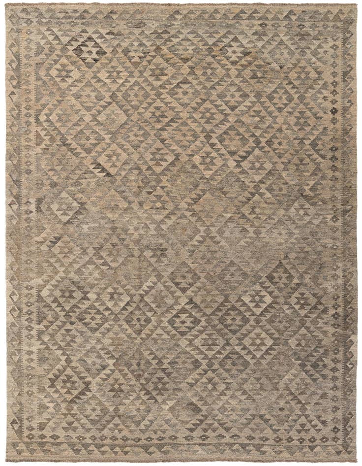 Detail image of 6' 6 x 9' 11 Hand Woven Kilim Maymana Wool Rug