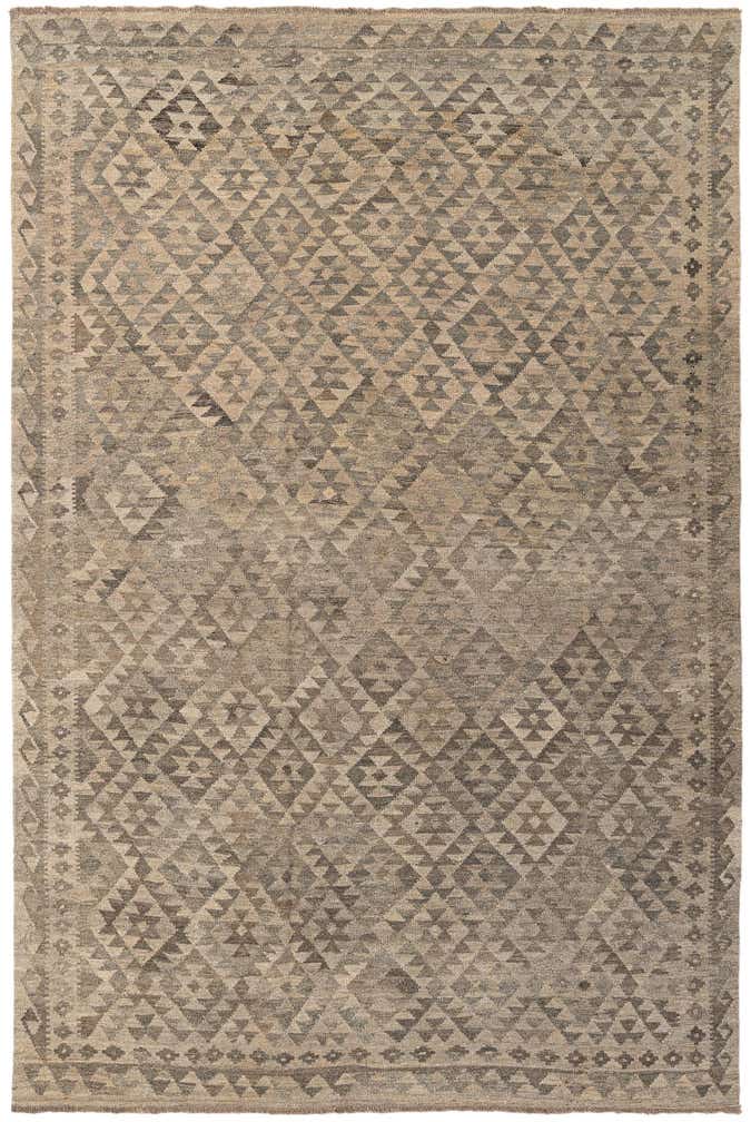6' 6 x 9' 11 Hand Woven Kilim Maymana Wool Rug