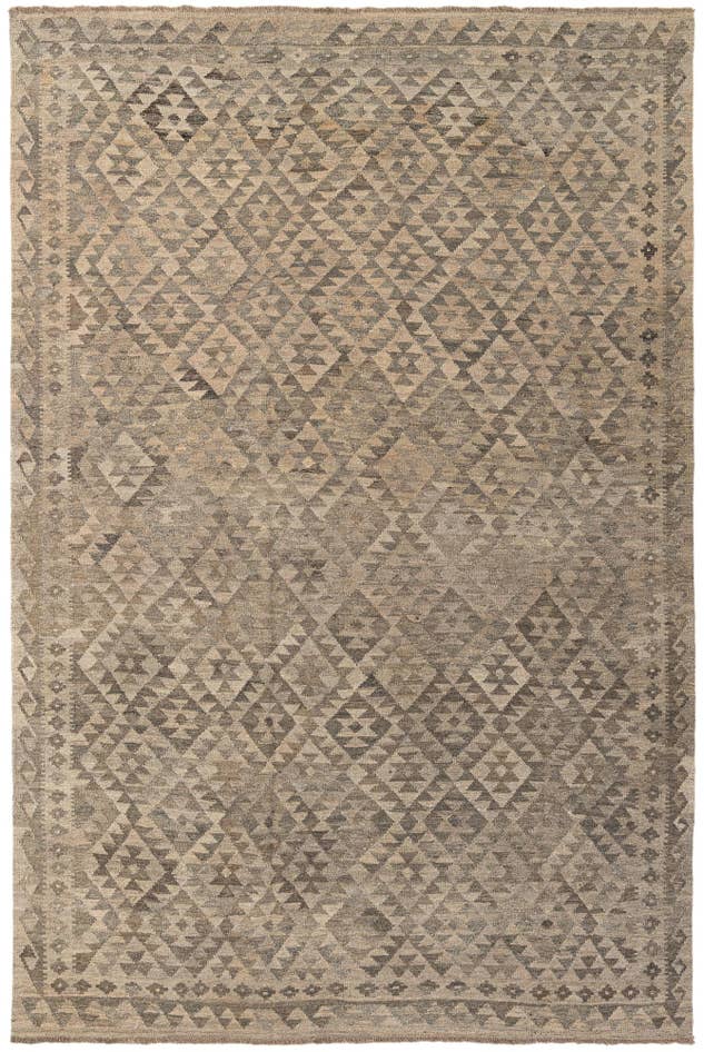 Detail image of 6' 6 x 9' 11 Hand Woven Kilim Maymana Wool Rug
