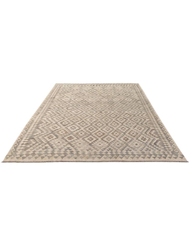 Detail image of 6' 9 x 10' 2 Hand Woven Kilim Maymana Wool Rug