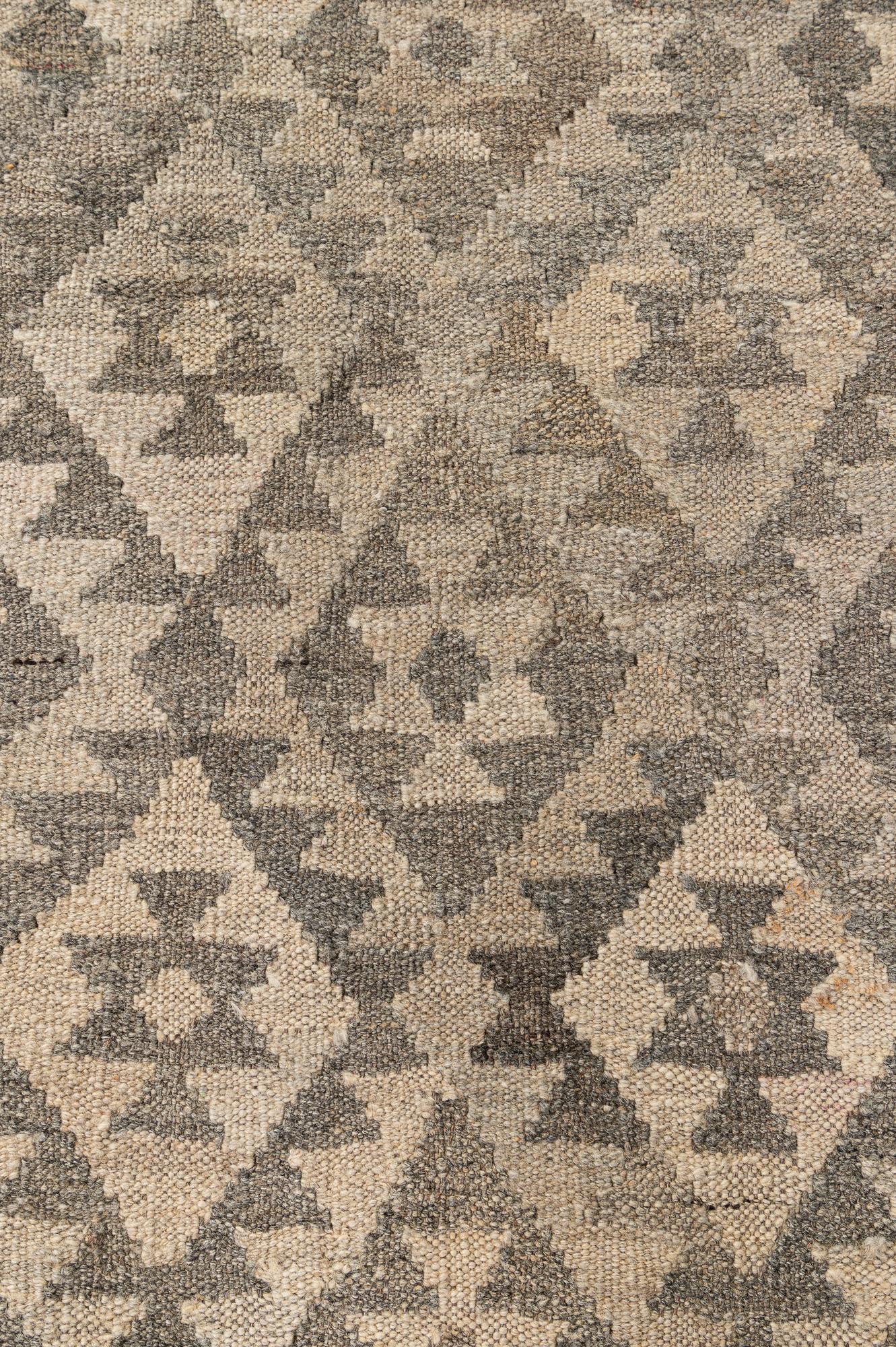6' 9 x 10' 2 Hand Woven Kilim Maymana Wool Rug