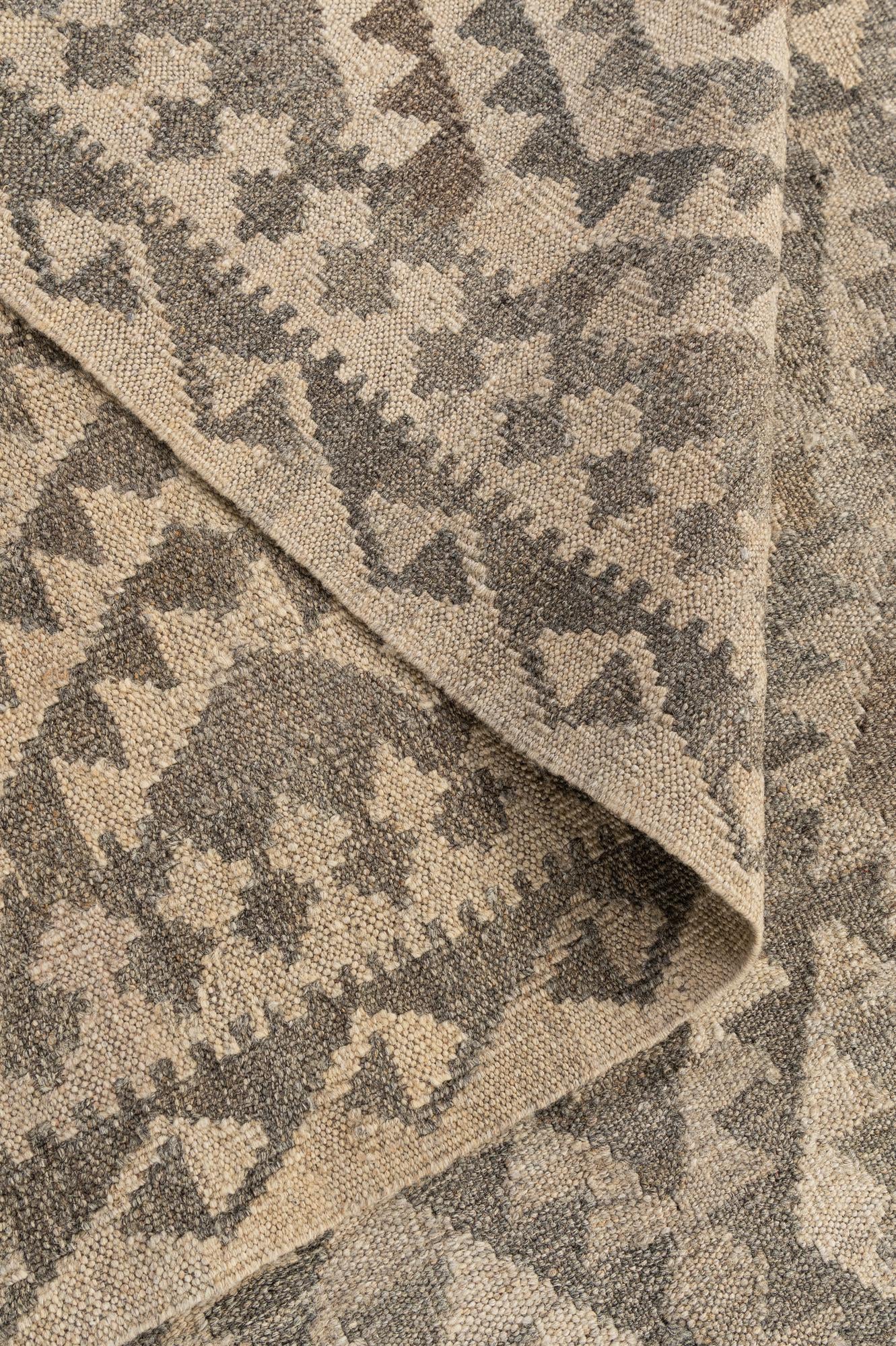 6' 9 x 10' 2 Hand Woven Kilim Maymana Wool Rug