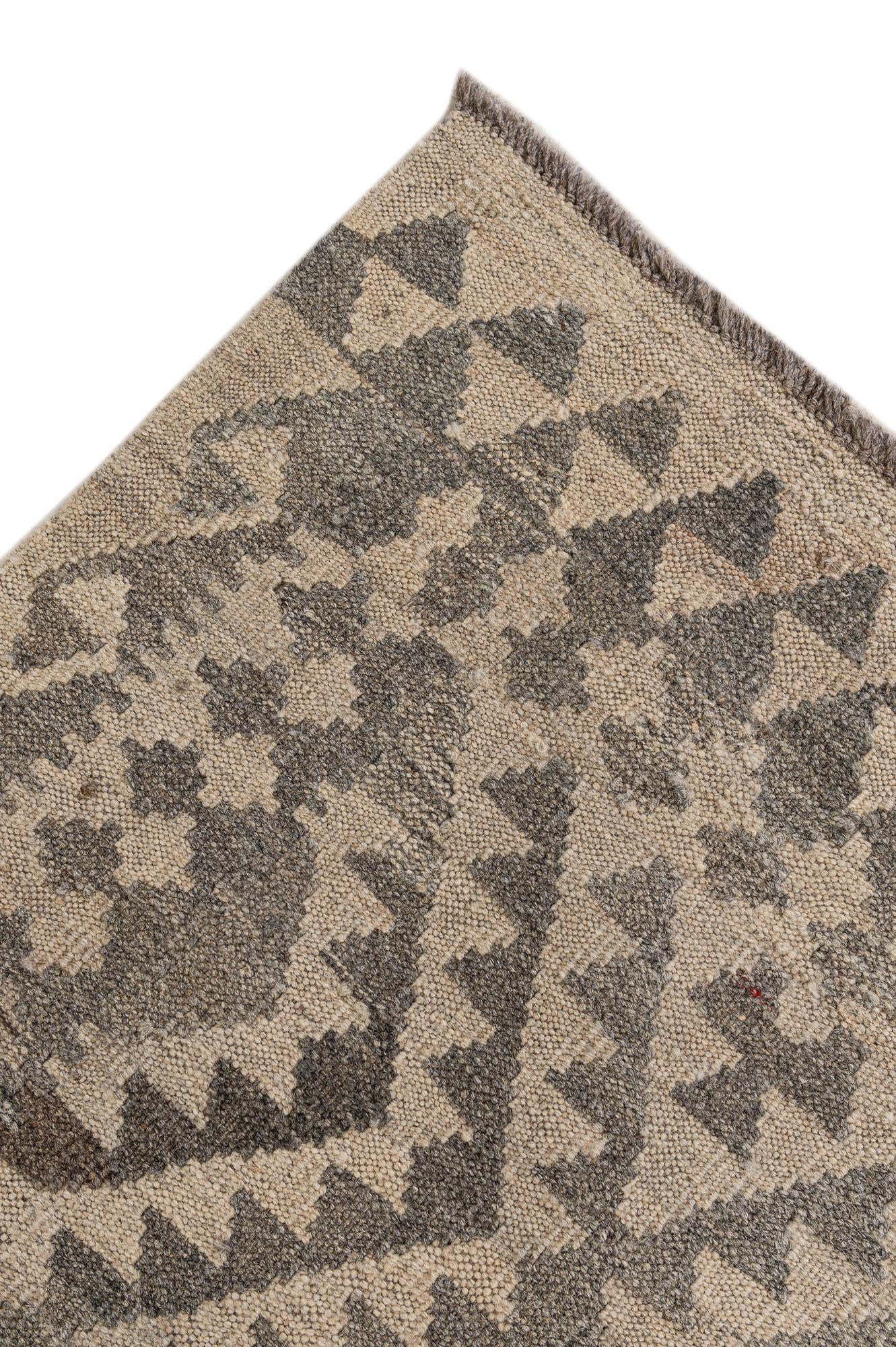 6' 9 x 10' 2 Hand Woven Kilim Maymana Wool Rug