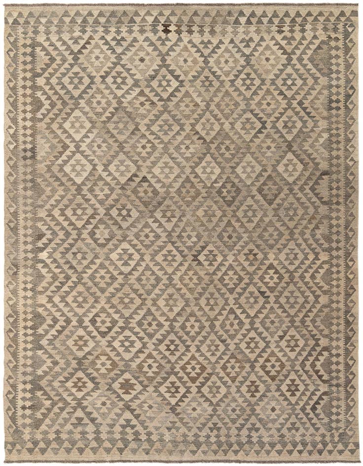 Detail image of 6' 9 x 10' 2 Hand Woven Kilim Maymana Wool Rug