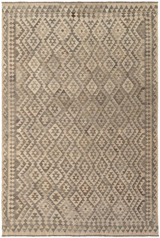 Detail image of 6' 9 x 10' 2 Hand Woven Kilim Maymana Wool Rug