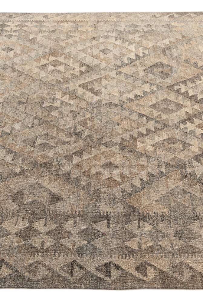 6' 7 x 10' 4 Hand Woven Kilim Maymana Wool Rug