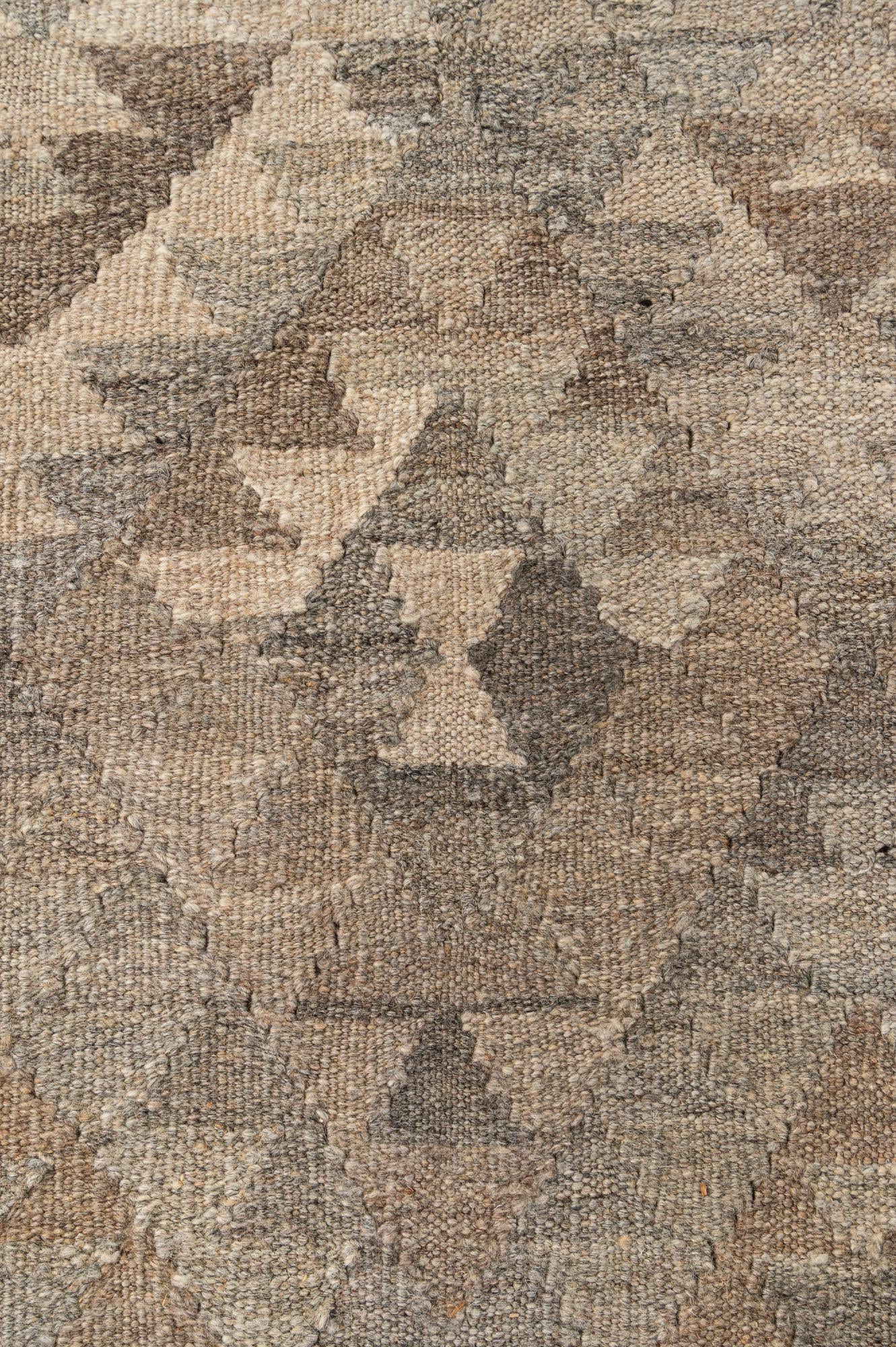 6' 7 x 10' 4 Hand Woven Kilim Maymana Wool Rug