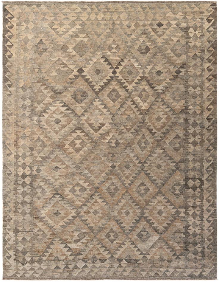 Detail image of 6' 7 x 10' 4 Hand Woven Kilim Maymana Wool Rug