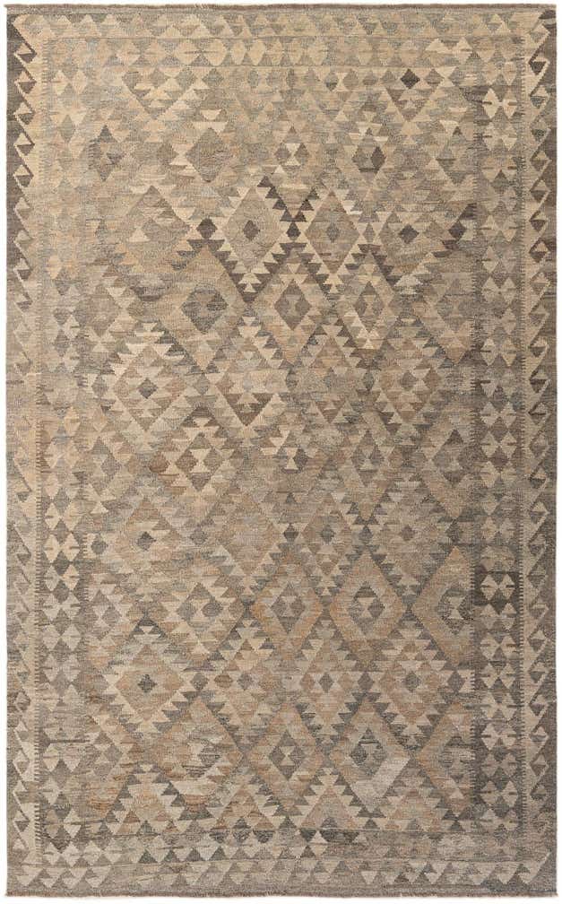 6' 7 x 10' 4 Hand Woven Kilim Maymana Wool Rug