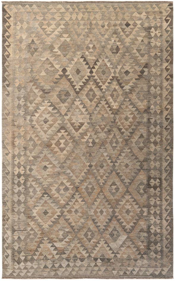 Detail image of 6' 7 x 10' 4 Hand Woven Kilim Maymana Wool Rug
