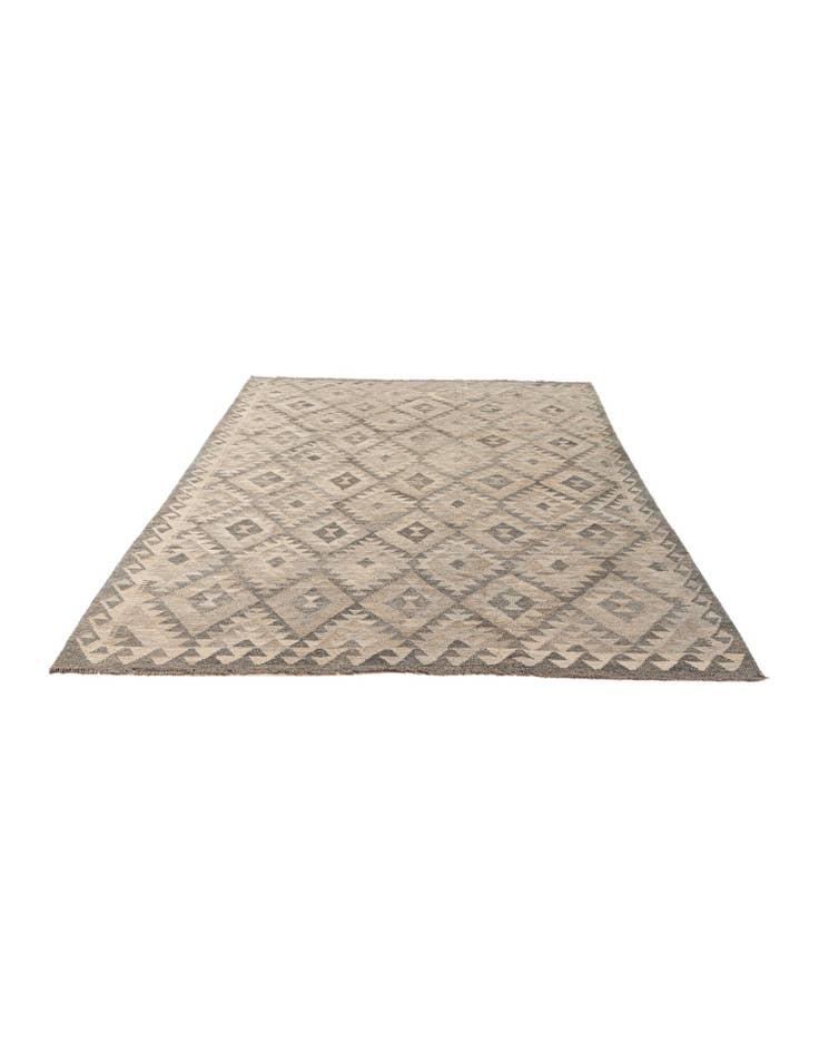 Detail image of 6' 8 x 10' 3 Hand Woven Kilim Maymana Wool Rug