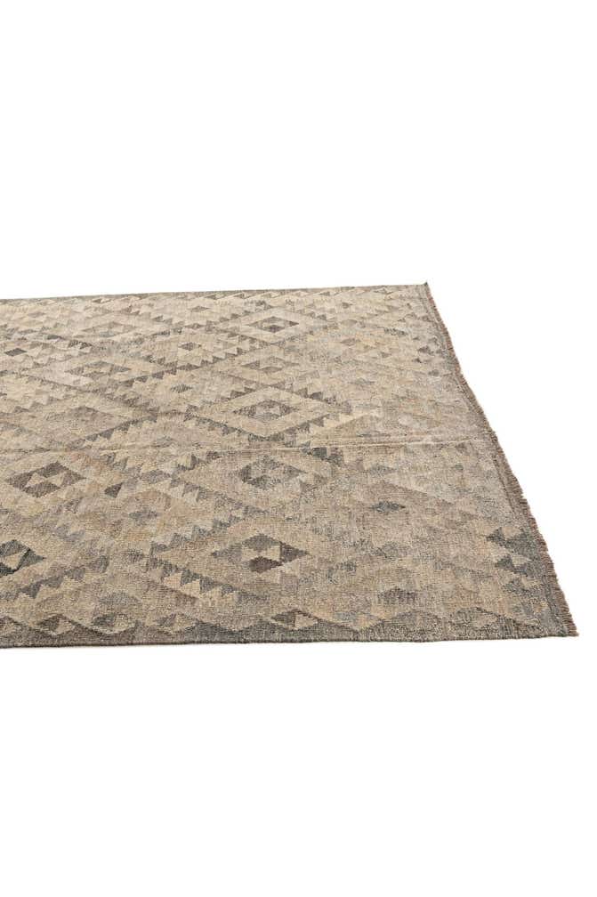 6' 8 x 10' 3 Hand Woven Kilim Maymana Wool Rug