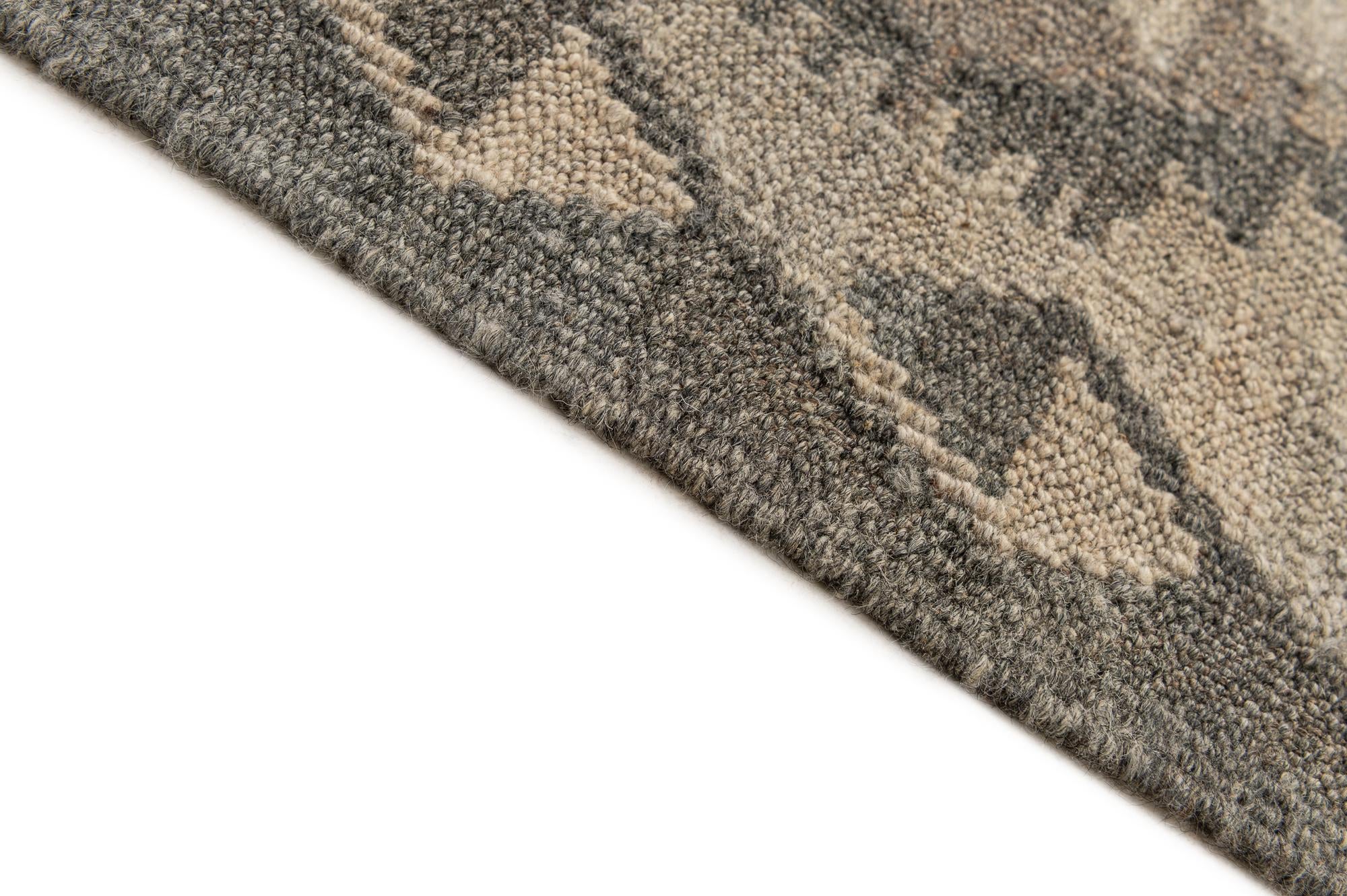 6' 8 x 10' 3 Hand Woven Kilim Maymana Wool Rug