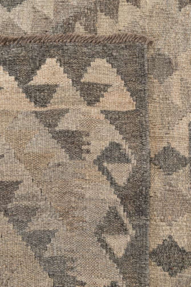 6' 8 x 10' 3 Hand Woven Kilim Maymana Wool Rug