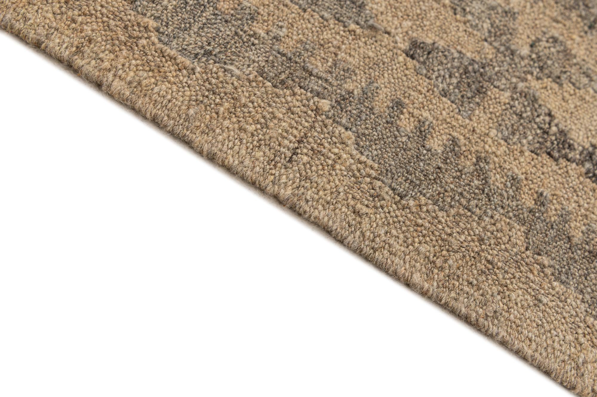 6' 8 x 10' 3 Hand Woven Kilim Maymana Wool Rug