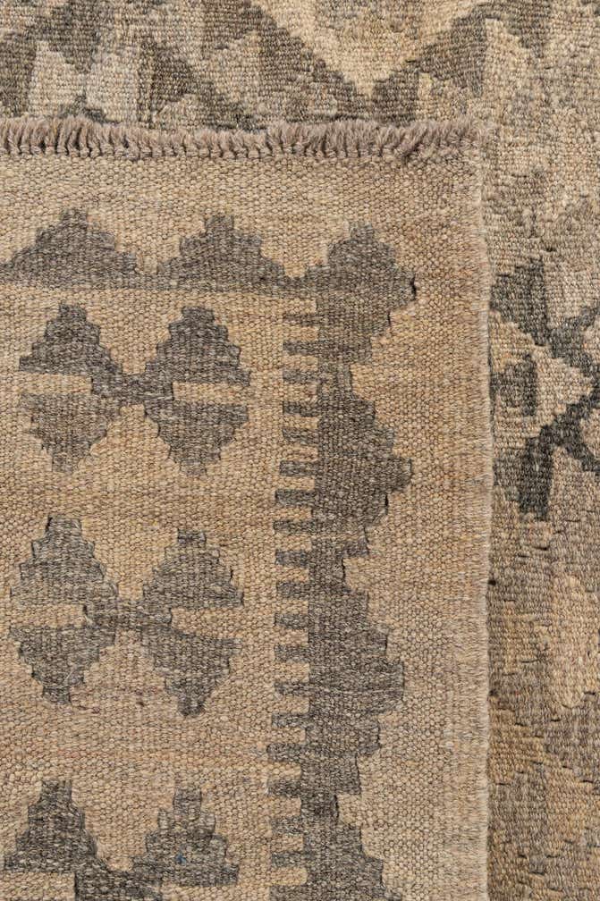 6' 8 x 10' 3 Hand Woven Kilim Maymana Wool Rug