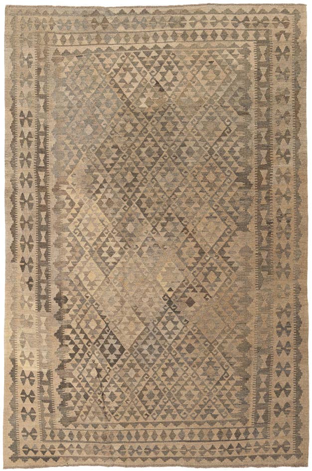 Detail image of 6' 8 x 10' 3 Hand Woven Kilim Maymana Wool Rug