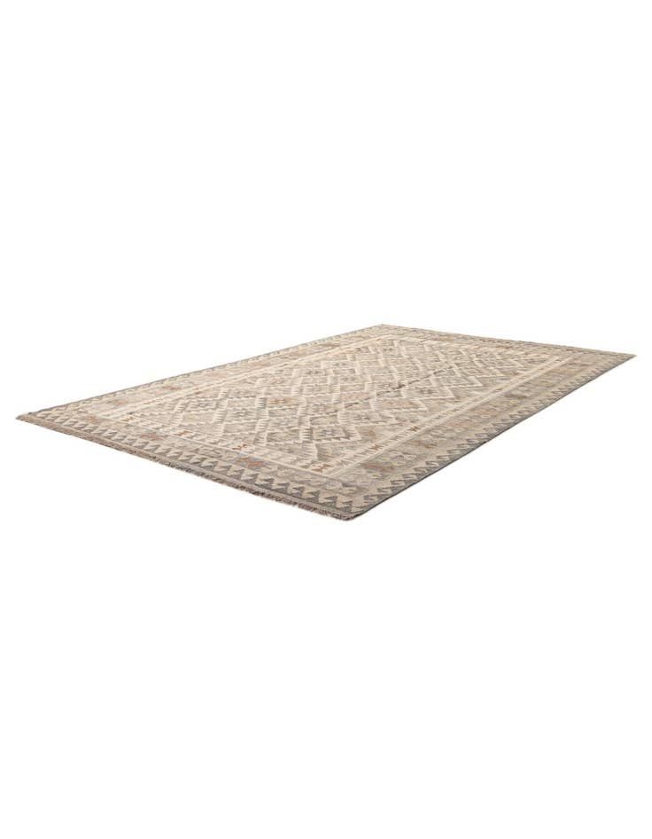 Detail image of 6' 6 x 10' 3 Hand Woven Kilim Maymana Wool Rug