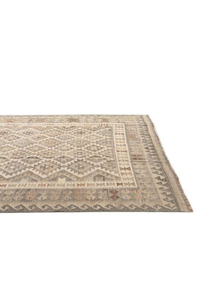 6' 6 x 10' 3 Hand Woven Kilim Maymana Wool Rug