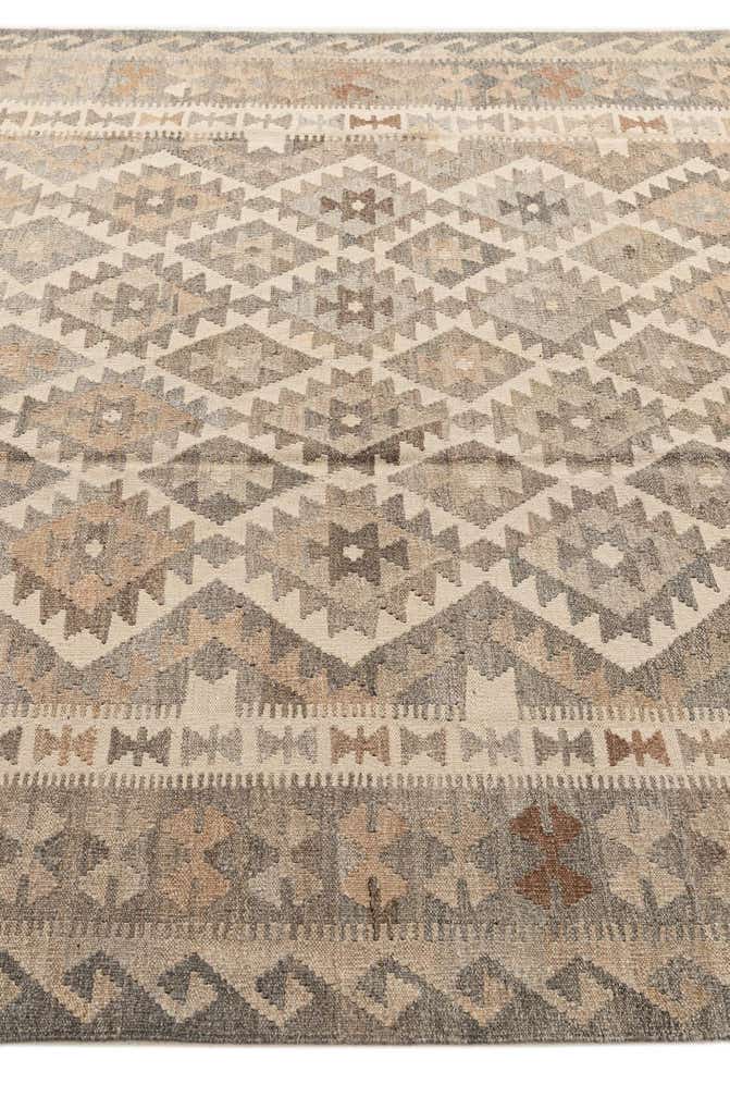 6' 6 x 10' 3 Hand Woven Kilim Maymana Wool Rug