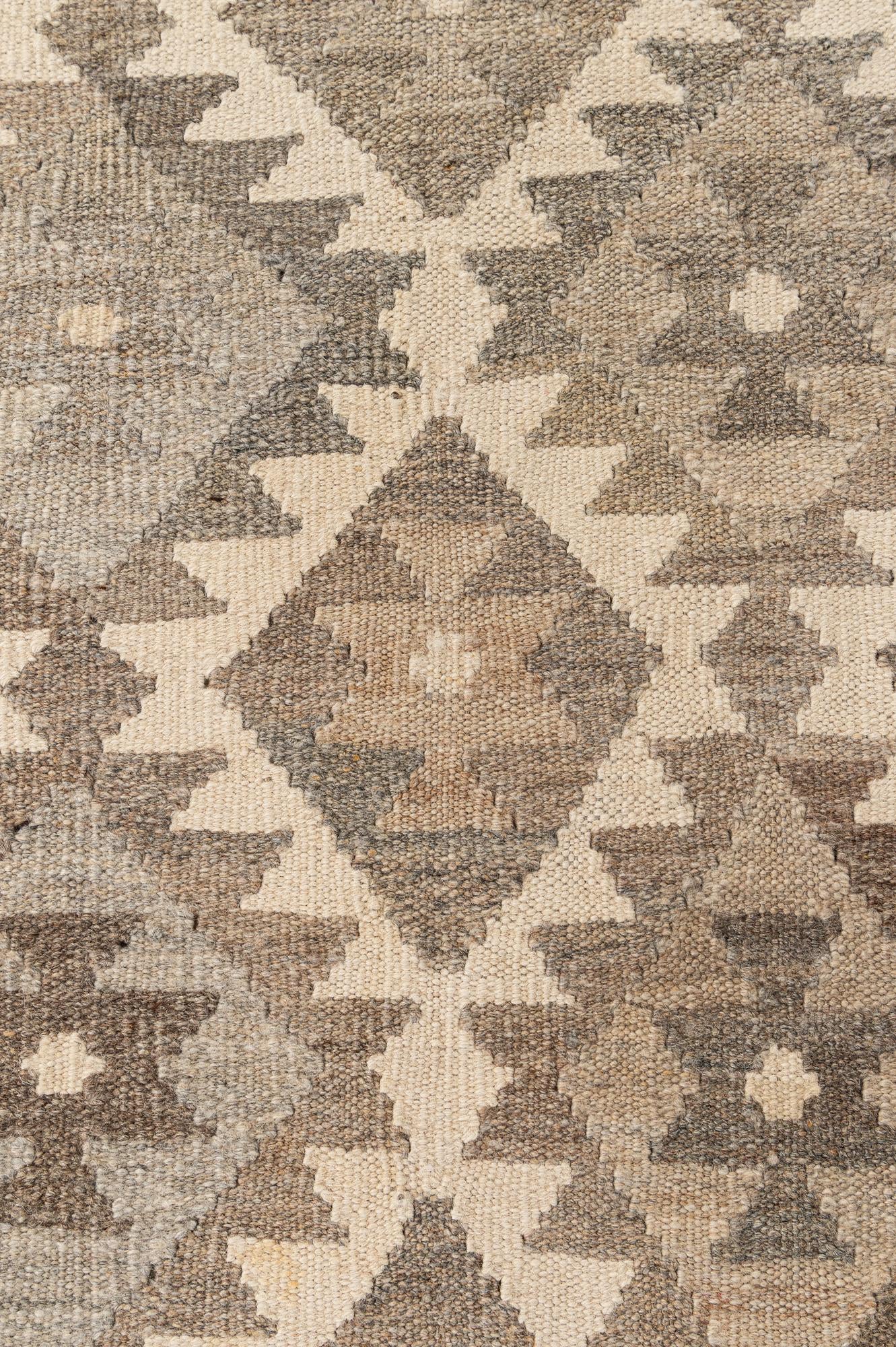 6' 6 x 10' 3 Hand Woven Kilim Maymana Wool Rug