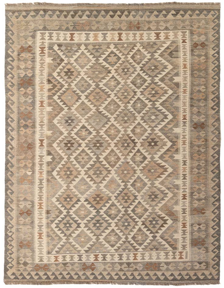 Detail image of 6' 6 x 10' 3 Hand Woven Kilim Maymana Wool Rug