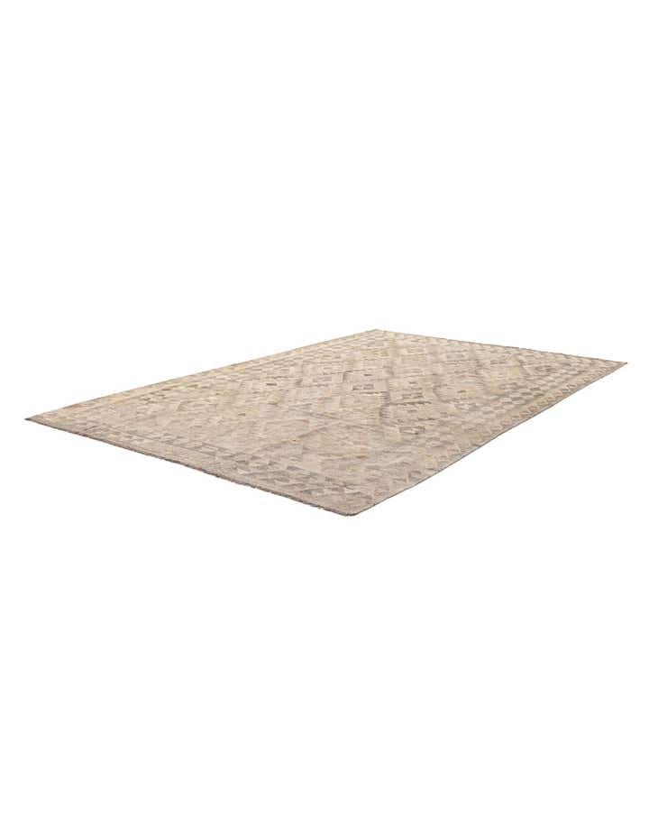 6' 8 x 10' 2 Hand Woven Kilim Maymana Wool Rug