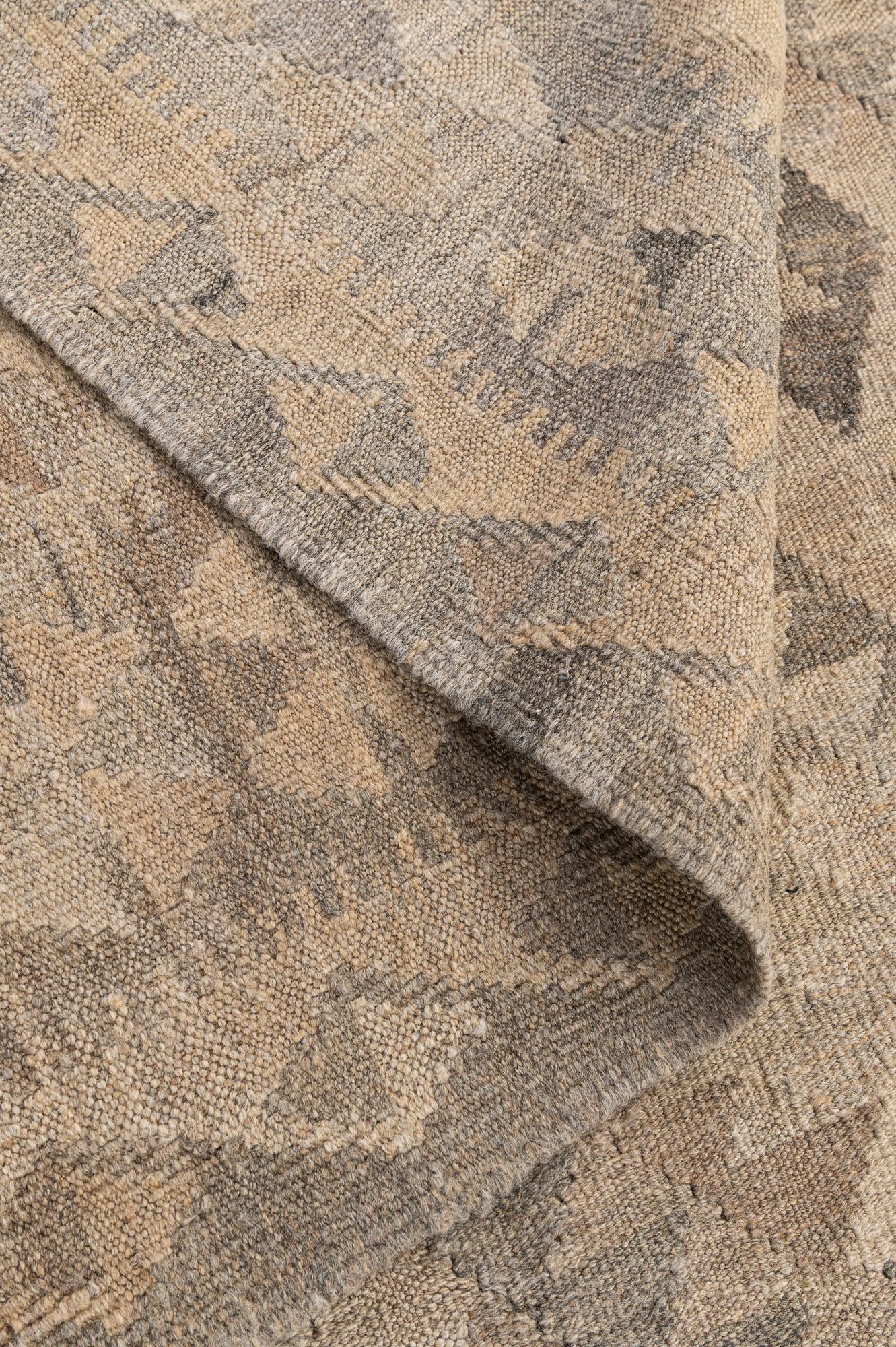 6' 8 x 10' 2 Hand Woven Kilim Maymana Wool Rug